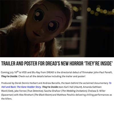 Trailer and Poster for DREAD’s New Horror They’re Inside (2019)